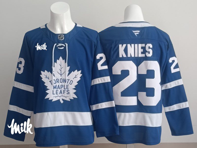 Men 2025 Toronto Maple Leafs #23 Knies Blue Fanatics Home Premium NHL Jersey style 2